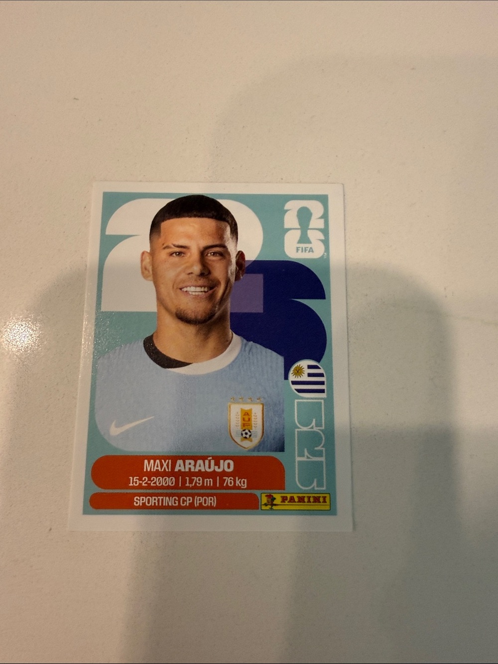 Panini Uruguay Maxi Araújo Sticker - Light Blue & Dark Blue